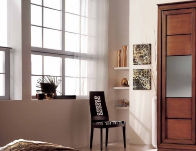 Chair with lacquered glossy back Sogni, Arve Style (chair with textile upholstery)