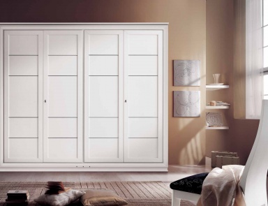 Wardrobe in white glossy lacquer Sogni, Arve Style