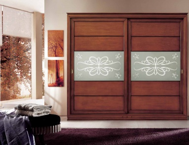 Wardrobe with inserts of white frosted glass Sogni, Arve Style