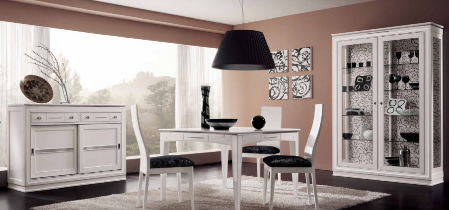 Set for the dining room painted in a shade of white Sogni, Arve Style.