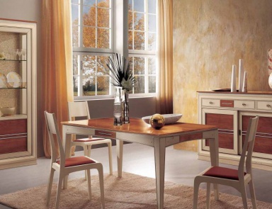 Set for dining room decoration in walnut and ivory lacquer Sogni, Arve Style