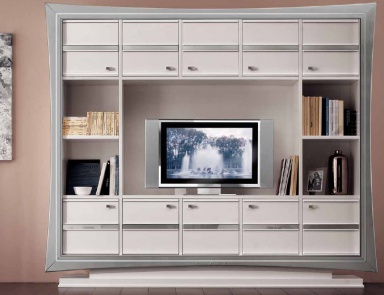 Storage system in white lacquer with 10 doors Sogni, Arve Style