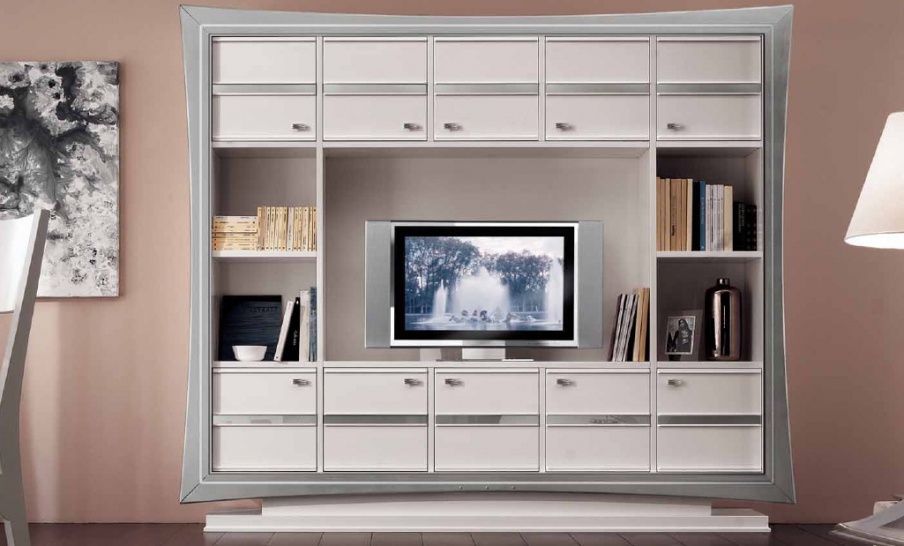 Storage system in white lacquer with 10 doors Sogni, Arve Style