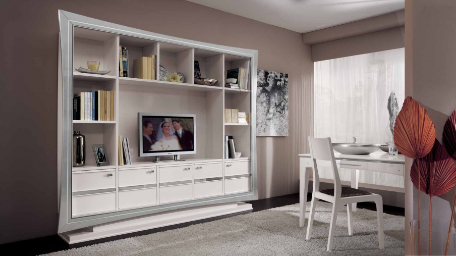 Storage system in white lacquer with 5 doors Sogni, Arve Style