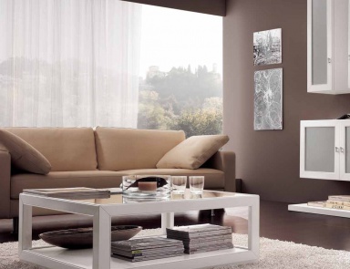 Square coffee table in white lacquer Sogni, Arve Style