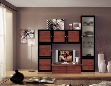 Modular system finish walnut and lacquer in the shade mocha Sogni, Arve Style