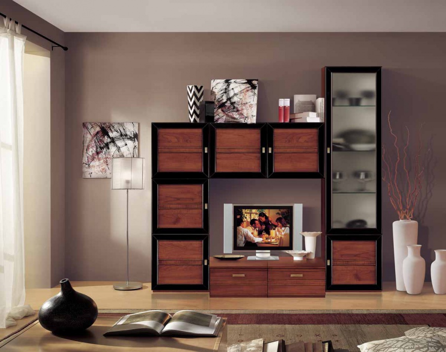Modular system finish walnut and lacquer in the shade mocha Sogni, Arve Style