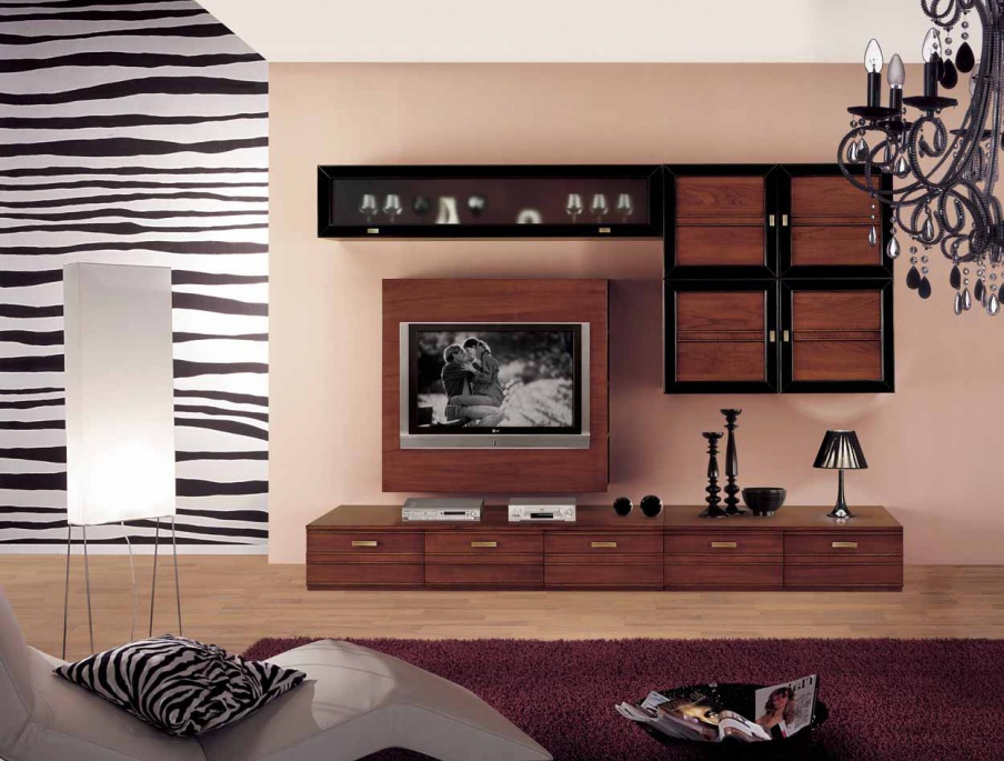 Modular system in the finishes of black lacquer and veneer Sogni, Arve Style