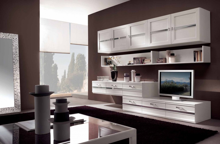 Modular system with decorative mirrored inserts Sogni, Arve Style