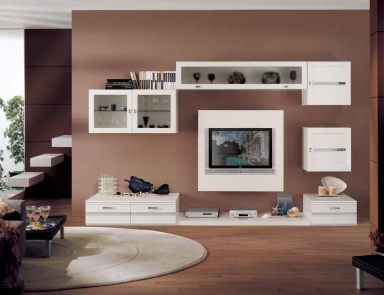 Modular system with the d?cor of mirrored strips Sogni, Arve Style