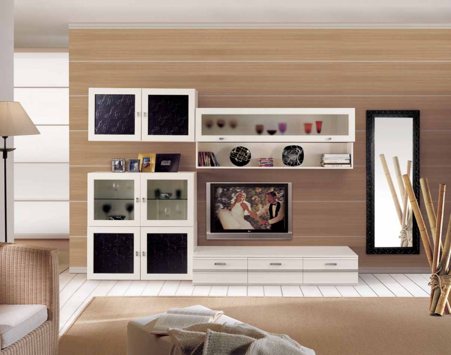 Modular system finish black eco-leather and white lacquer Sogni, Arve Style