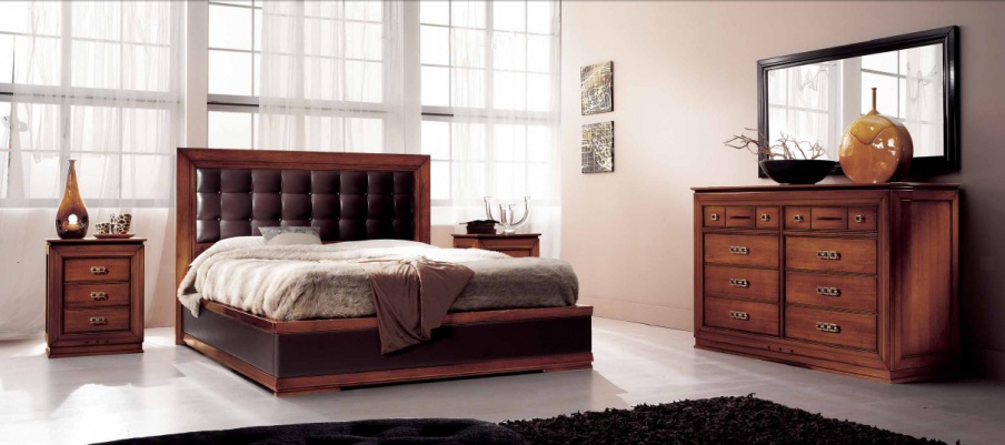 Set for the bedroom in the decoration of eco-leather moka shade Sogni, Arve Style