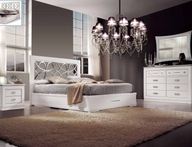 Bedroom set in white lacquer and silver Sogni, Arve Style