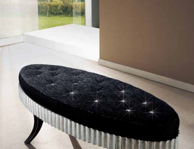 Bench bedside with a rippled base Sogni, Arve Style