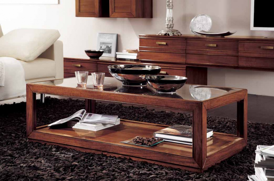 Coffee table in walnut veneer Sogni, Arve Style