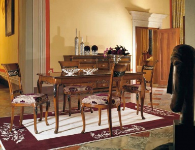 Dining table inlaid finish walnut Villa, Arve Style