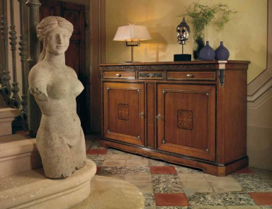 Sideboard in walnut finish with 2 doors Villa, Arve Style