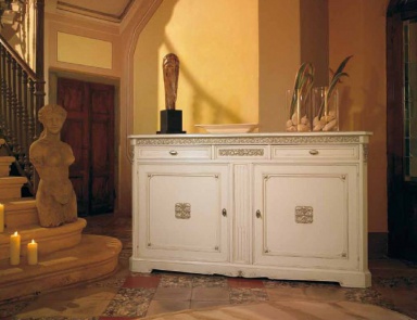 The buffet at the massive base in white lacquer Villa, Arve Style (the snack bar)