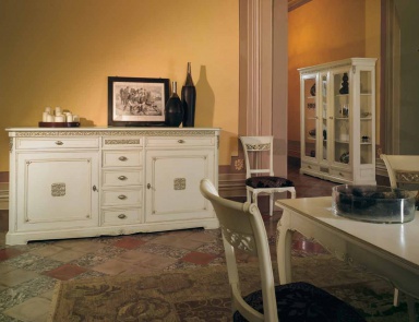 The buffet on the massive base with drawers in the center Villa, Arve Style