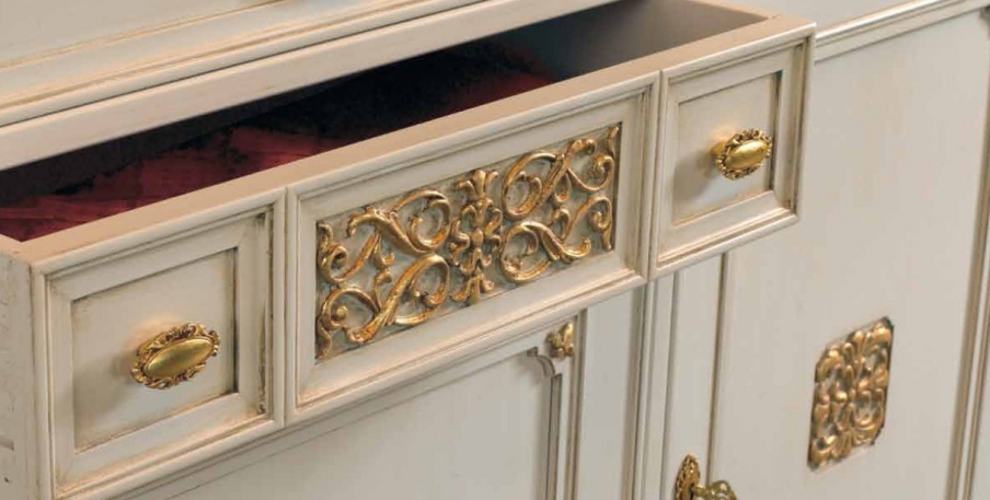 The buffet on the white base with 3 doors Villa, Arve Style