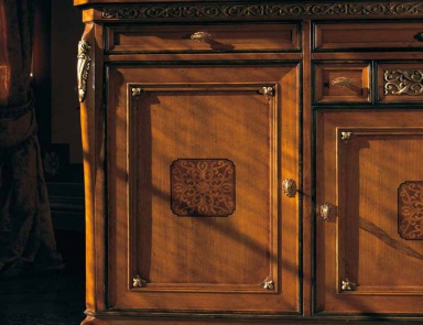 Sideboard in walnut finish with 3 doors Villa, Arve Style (the snack bar)