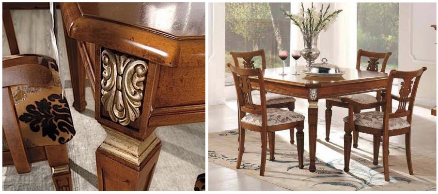 Set for dining room decoration in walnut Vivre Lux, Arve Style