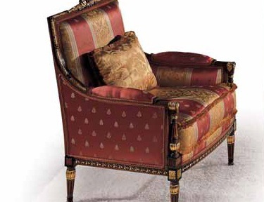 The chair in the decoration of patinated cherry, Ezio Bellotti