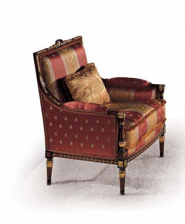 The chair in the decoration of patinated cherry, Ezio Bellotti