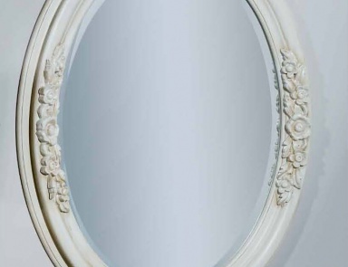 Oval mirror with carved pattern, Mirandola export