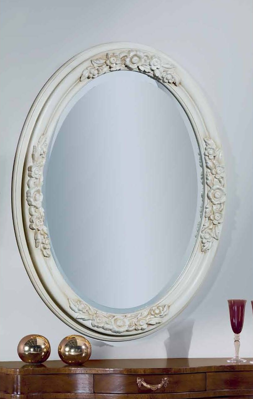 Oval mirror with carved pattern, Mirandola export