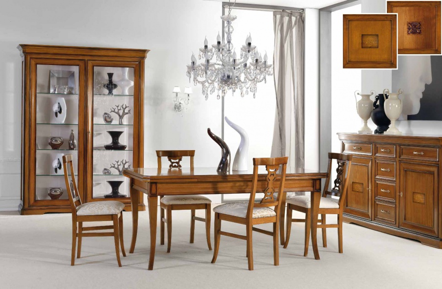 For dining room set in walnut finish and the varnish Stile, Style Arve