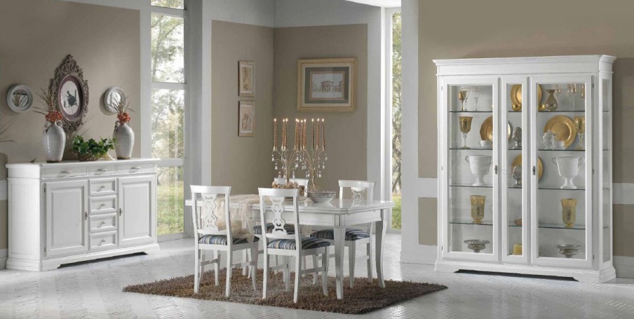 For dining room set in white Matt lacquer Stile, Style Arve