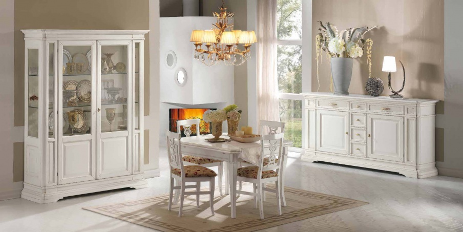 For dining room set wood in white Stile, Style Arve