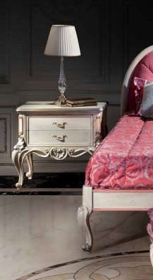 Nightstand bedside two drawers, Ezio Bellotti