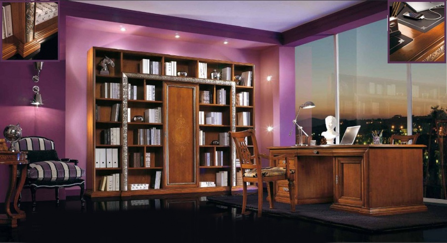 Set for Cabinet with inlay and carvings in silver Lux Vivre, Arve Style