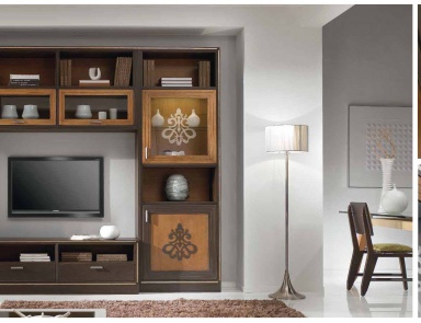 Rack for TV in the decoration of lacquer in brown color Composite, Arve Style