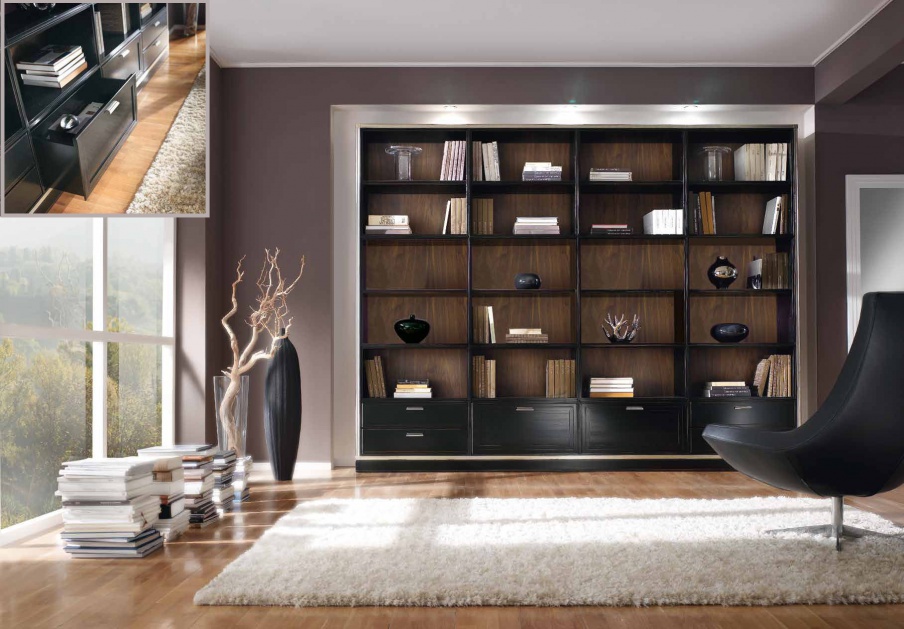 The book rack in black matte lacquer Composite, Arve Style