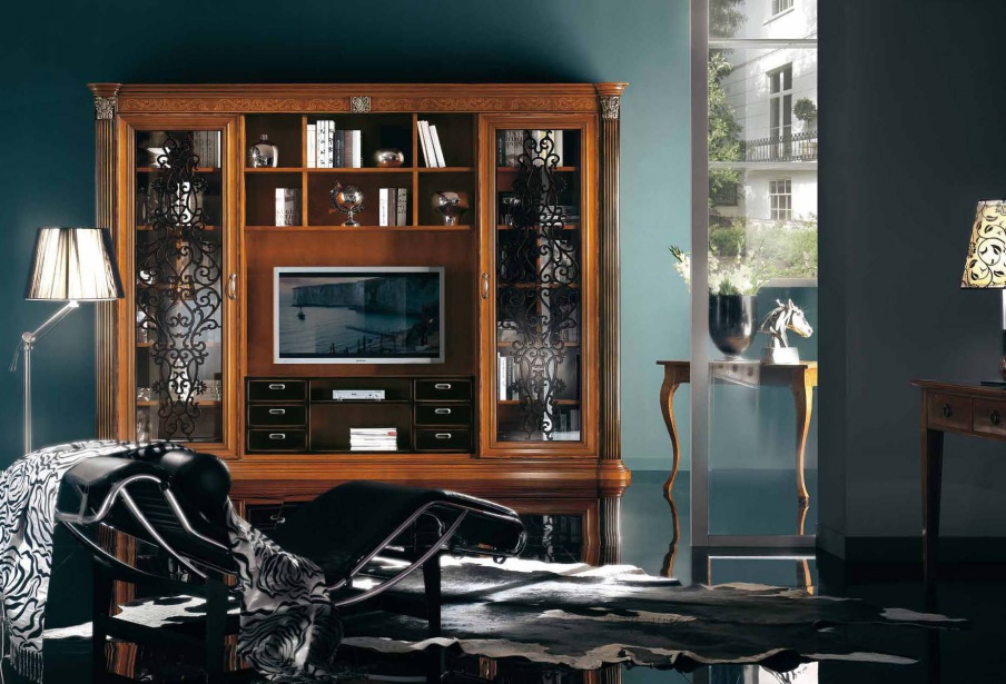 Cupboard for TV with doors carved in the glass Vivre Lux, Arve Style