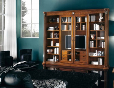 Rack for TV with swing doors in glass Lux Vivre, Arve Style