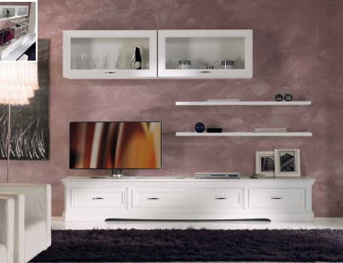 Modular system for TV in white lacquer Exclusive, Arve Style