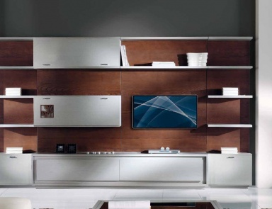 Modular system for TV in the finishing of veneer and lacquer Prima Classe, Arve Style