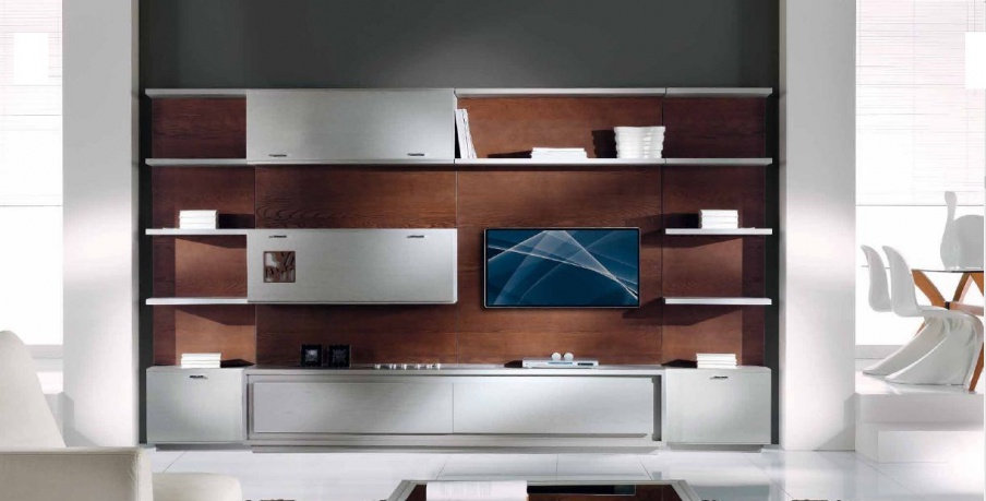 Modular system for TV in the finishing of veneer and lacquer Prima Classe, Arve Style