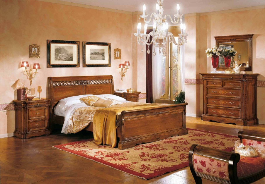 Double bed with tall carved headboard Dogi, Arve Style