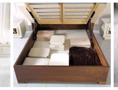 Bed with headboard in leather with a container Prima Classe, Arve Style