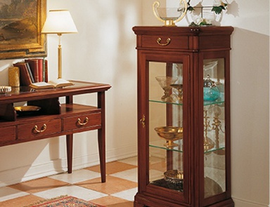 Showcase single-leaf wood and glass Giotto, Arve Style