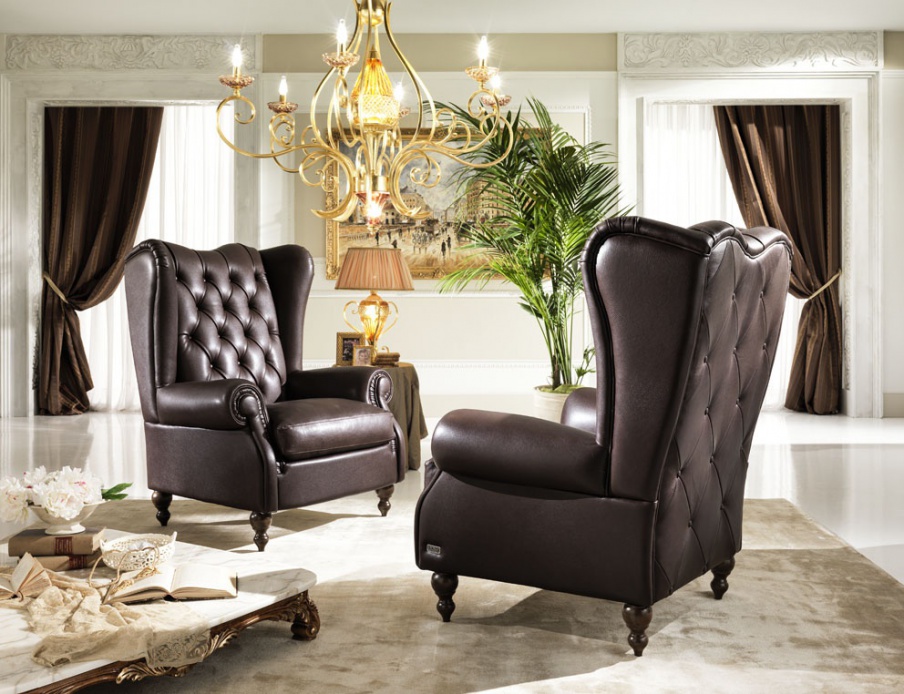 Chair with high back Bergere, Keoma Salotti