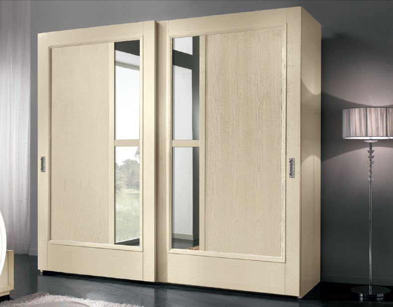 Wardrobe with 2 sliding doors in veneer Giselle, Arve Style