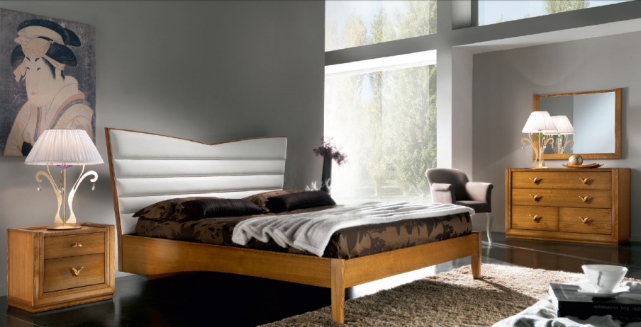 Set for bedroom in walnut veneer Giselle, Arve Style