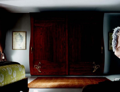 The Cabinet in walnut veneer with 2 sliding shutters Chantal, Arve Style