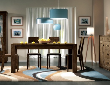 For dining room set in walnut veneer shade tobacco Giselle, Arve Style